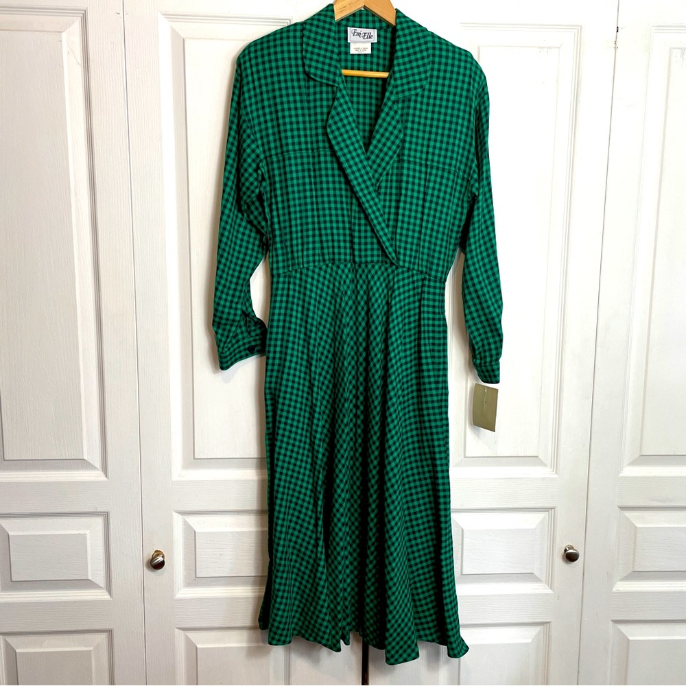 Checkered 90s Midi Dress - Picture 1 of 10